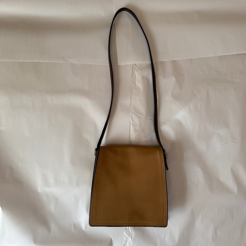 Vintage Coach Monterey Tan Flap Shoulder/Crossbody Bag